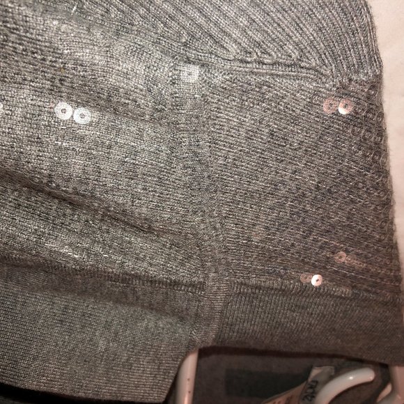 cache ASNEW HOLIDAY gray sequin sweater S - Picture 3 of 3